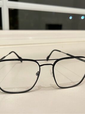Black Metal Aviator Eyeglasses